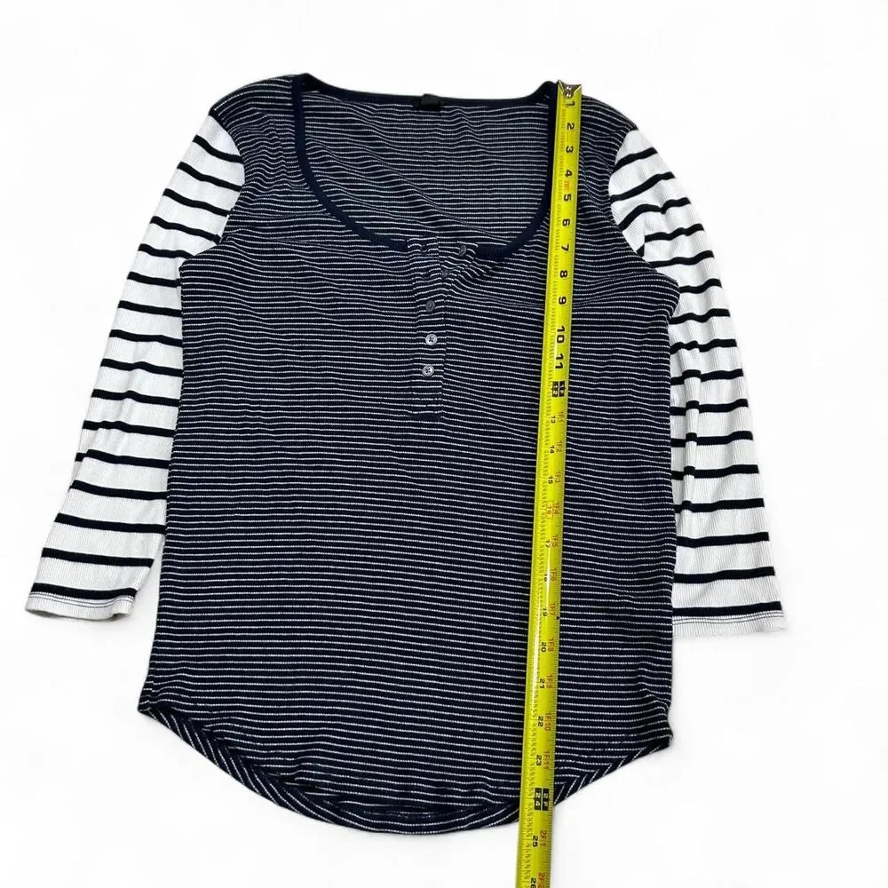 J. Crew Nautical Ribbed Henley Top - Picture 2 of 5